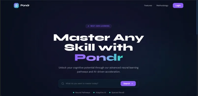 Adaptive-learning landing page.